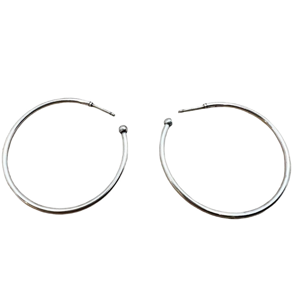 🍭6/$30 Silver tone hoop post earrings
